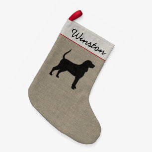 Calcetín Navideño Pequeño Navidad de lino del día de fiesta del perro de la