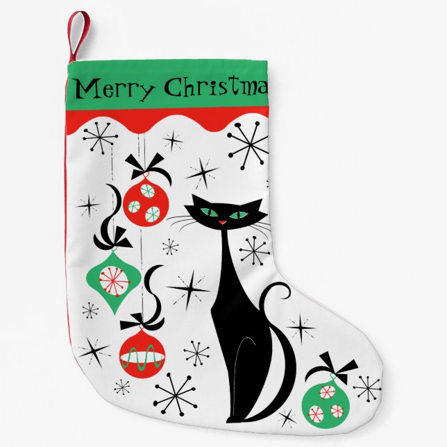 Calcetín Navideño Pequeño Navidad de navidad y navidad retro (Anverso)