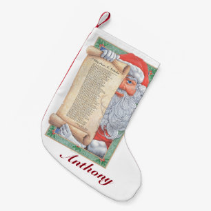 Calcetín Navideño Pequeño Navidad de Papá Noel (Personalizable)