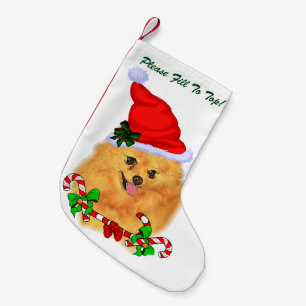 Calcetín Navideño Pequeño Navidad de Pomeranian