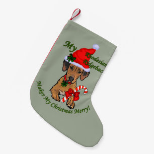Calcetín Navideño Pequeño Navidad de Rhodesian Ridgeback
