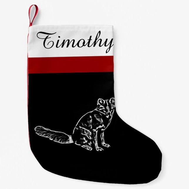 Calcetín Navideño Pequeño Navidad del Fox de los niños que almacena con (Anverso)