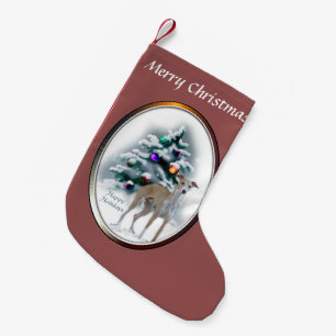 Calcetín Navideño Pequeño Navidad del galgo italiano