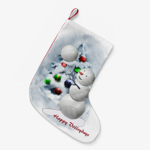 Calcetín Navideño Pequeño Navidad del muñeco de nieve del voleibol