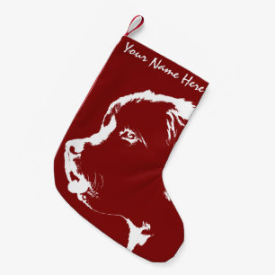 Calcetín Navideño Pequeño Navidad del perro de Terranova que almacena medias