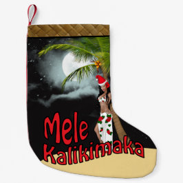 Calcetín Navideño Pequeño Navidad del Pin-para arriba Mele Kalikimaka de
