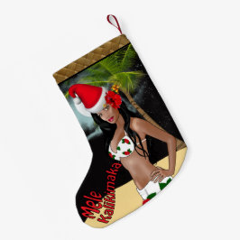 Calcetín Navideño Pequeño Navidad del Pin-para arriba Mele Kalikimaka de