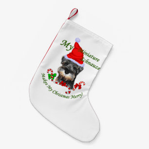 Calcetín Navideño Pequeño Navidad del Schnauzer miniatura