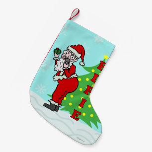 Calcetín Navideño Pequeño Navidad divertido Santa Elfie