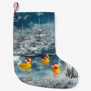Calcetín Navideño Pequeño Navidad ducky de goma