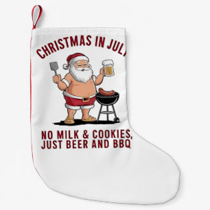Calcetín Navideño Pequeño Navidad en Julio: Sin Leche, Sin Galletas, Solo Ce