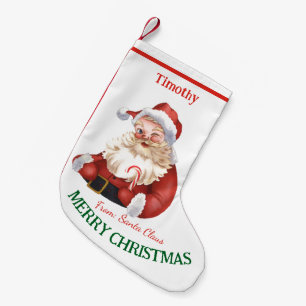 Calcetín Navideño Pequeño Navidad Feliz Santa Claus Personalizado