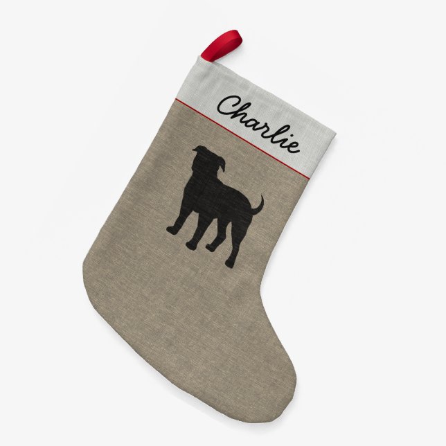 Calcetín Navideño Pequeño Navidad linda del día de fiesta del perro de la (Frente (Colgado))