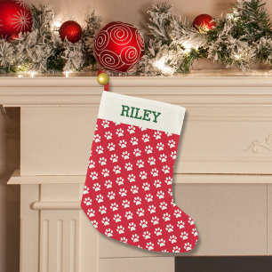 Calcetín Navideño Pequeño Navidad personalizada impresión roja conocida de
