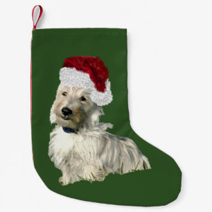 Calcetín Navideño Pequeño Navidad que almacena con el escocés Terrier