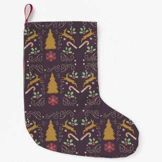 Calcetín Navideño Pequeño Navidad Reno de Oro