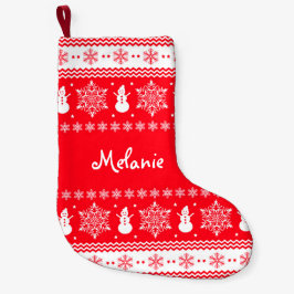 Calcetín Navideño Pequeño Navidad rojo y blanco