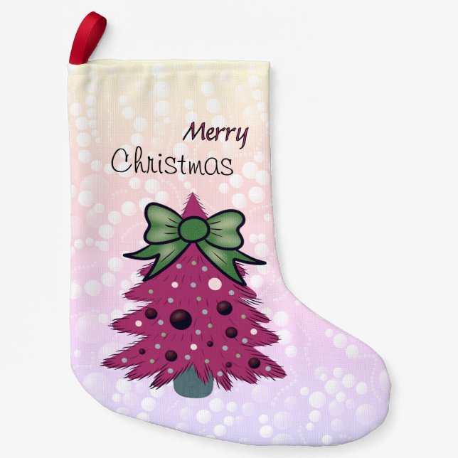 Calcetín Navideño Pequeño Navidad Rosa (Anverso)