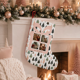 Calcetín Navideño Pequeño Navidad Rosa Moderna Personalizada 