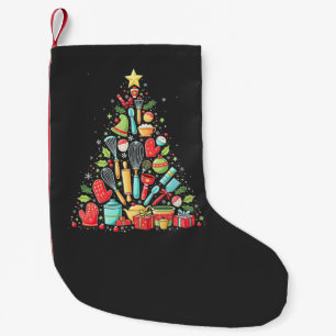 Calcetín Navideño Pequeño Navidad Tree Baking Chef Cook Xmas
