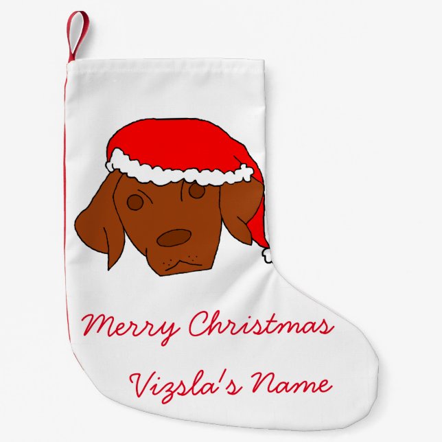 Calcetín Navideño Pequeño Navidad Vizsla (Anverso)