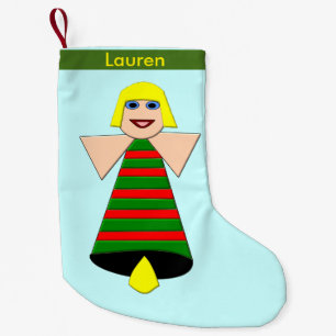 Calcetín Navideño Pequeño Navidades Angel Bell Personalizados Navidades