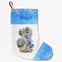 Calcetín Navideño Pequeño Navidades Ángel en azul Personalizados Navidades s