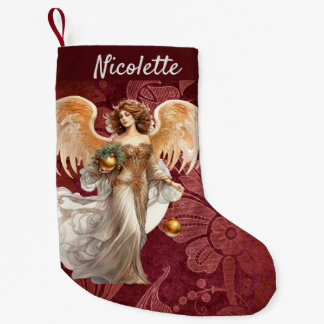 Calcetín Navideño Pequeño Navidades Angel Personalizado