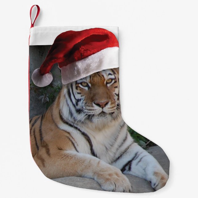 Calcetín Navideño Pequeño Navidades Bengal Tiger (Anverso)