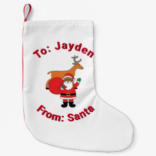 Calcetín Navideño Pequeño Navidades blancas con nombre personalizado african