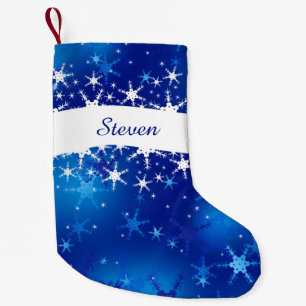 Calcetín Navideño Pequeño Navidades Blue Winowflakes