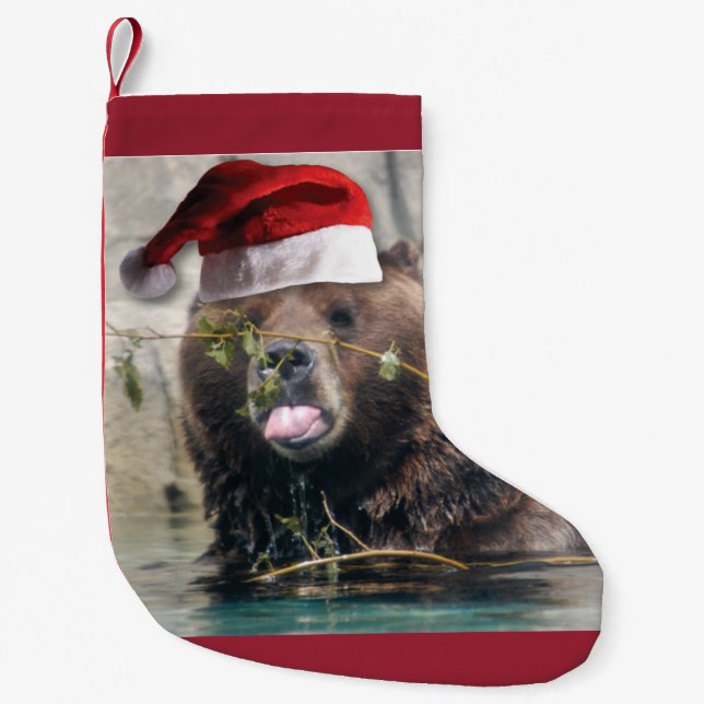 Calcetín Navideño Pequeño Navidades Brown Bear (Anverso)