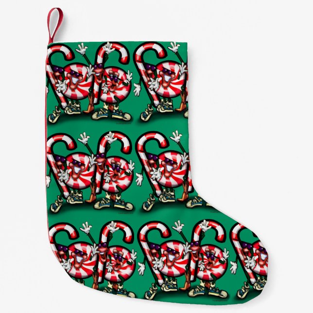 Calcetín Navideño Pequeño Navidades Candycanes (Anverso)