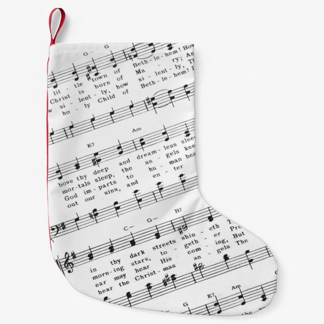Calcetín Navideño Pequeño Navidades Carol Sheet Music (Anverso)