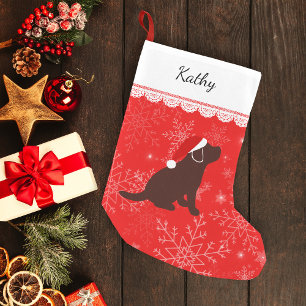 Calcetín Navideño Pequeño Navidades Chocolate Labrador Puppy Stocking