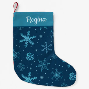 Calcetín Navideño Pequeño Navidades clásicos copos de nieve en Personalizado