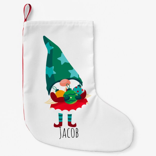 Calcetín Navideño Pequeño Navidades con adornos navideños (Anverso)