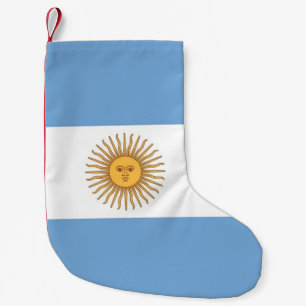 Calcetín Navideño Pequeño Navidades con bandera de Argentina