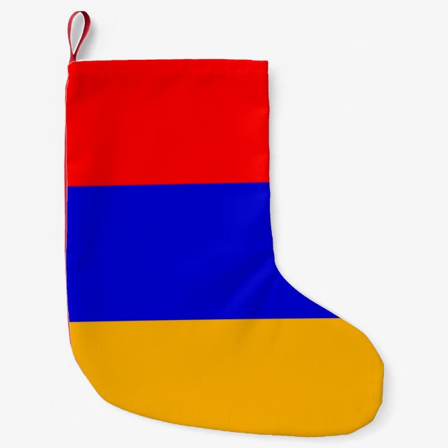 Calcetín Navideño Pequeño Navidades con bandera de Armenia (Anverso)
