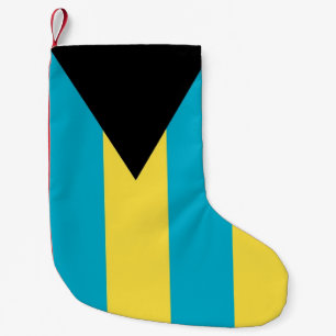 Calcetín Navideño Pequeño Navidades con bandera de Bahamas