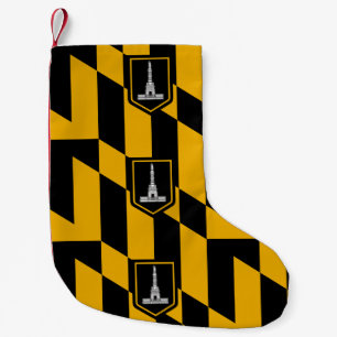 Calcetín Navideño Pequeño Navidades con bandera de Baltimore