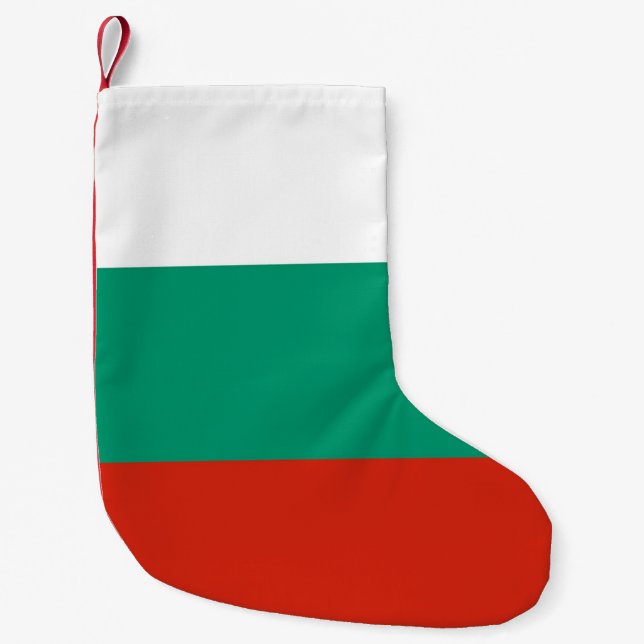 Calcetín Navideño Pequeño Navidades con bandera de Bulgaria (Anverso)