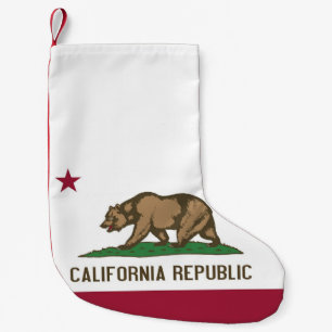 Calcetín Navideño Pequeño Navidades con bandera de California, Estados Unido