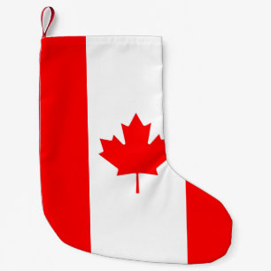 Calcetín Navideño Pequeño Navidades con bandera de Canadá