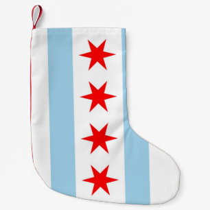 Calcetín Navideño Pequeño Navidades con bandera de Chicago, Estados Unidos