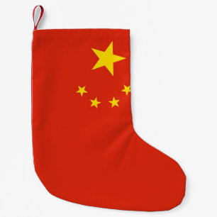Calcetín Navideño Pequeño Navidades con bandera de China