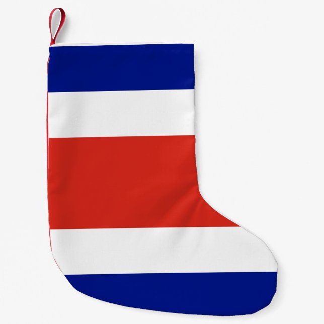 Calcetín Navideño Pequeño Navidades con bandera de Costa Rica (Anverso)