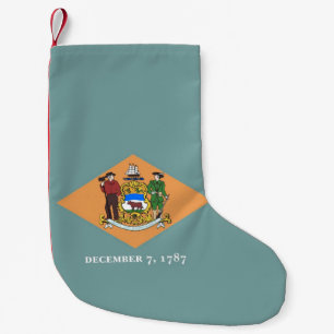 Calcetín Navideño Pequeño Navidades con bandera de Delaware, Estados Unidos