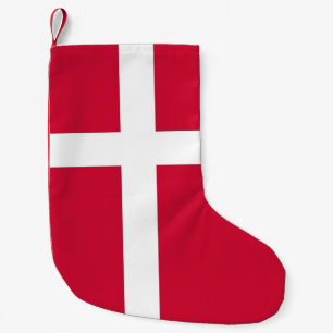 Calcetín Navideño Pequeño Navidades con bandera de Dinamarca