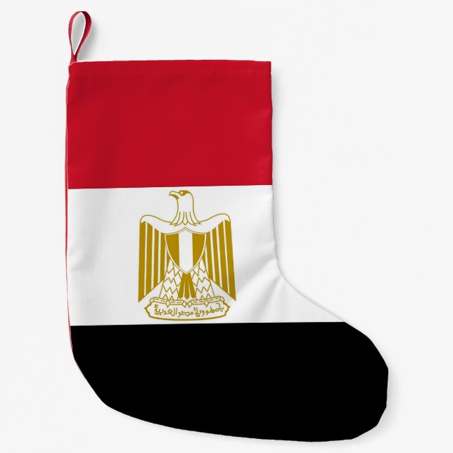 Calcetín Navideño Pequeño Navidades con bandera de Egipto (Anverso)
